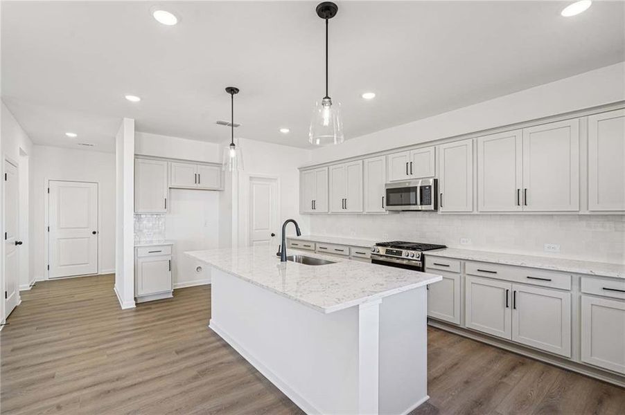 Furnished interior view inside a new home in Eastlyn Crossing - Single Family, Flowery Branch (Image 9). Furnished interior view inside a new home in Eastlyn Crossing - Single Family, Flowery Branch (Image 9).