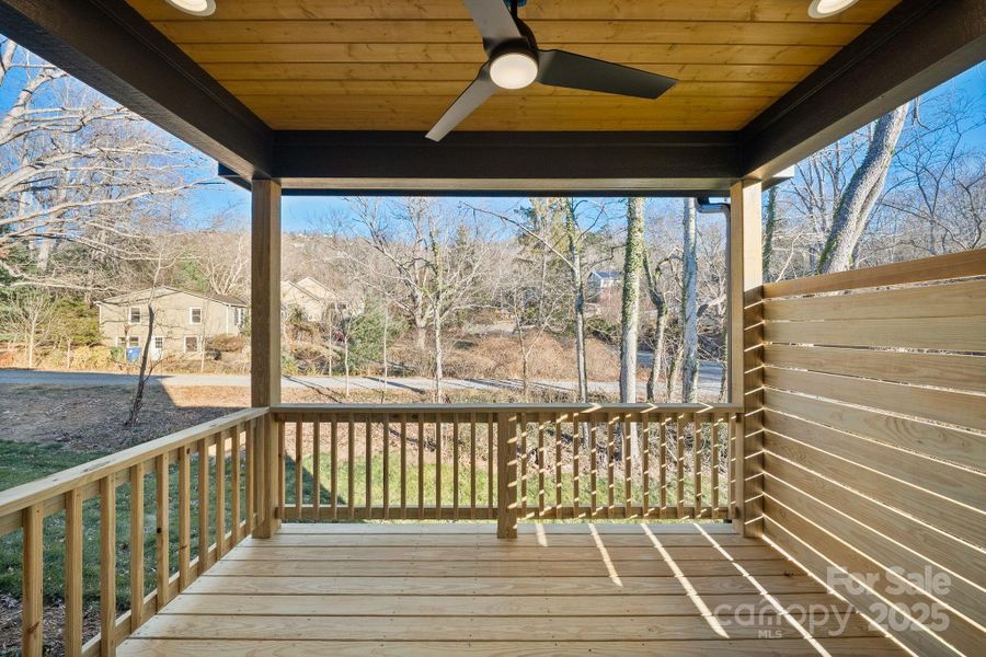 Exterior details and patio area of a home in , Asheville (Image 19).