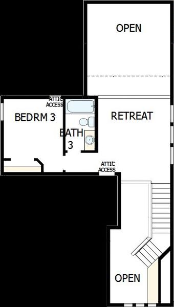 2D floor plan layout of this home in Creekshaw – Gardens, Royse City, TX (Image 6).
