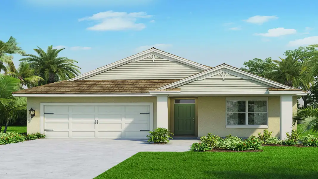 Front exterior of a new home in Sagewood, Apopka, FL, highlighting curb appeal (Image 2).