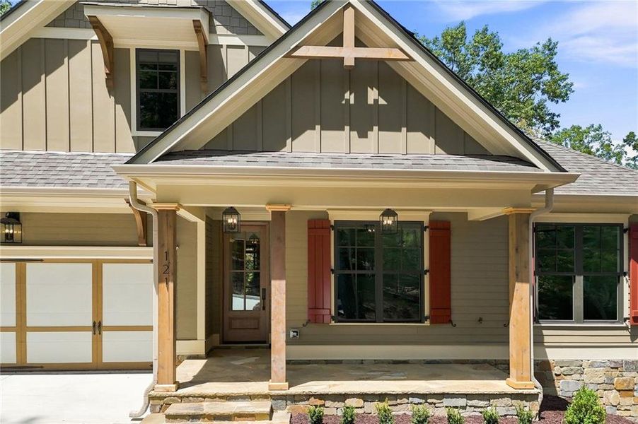 Front exterior of a new home in , Waleska, GA, highlighting curb appeal (Image 31). Front exterior of a new home in , Waleska, GA, highlighting curb appeal (Image 31).