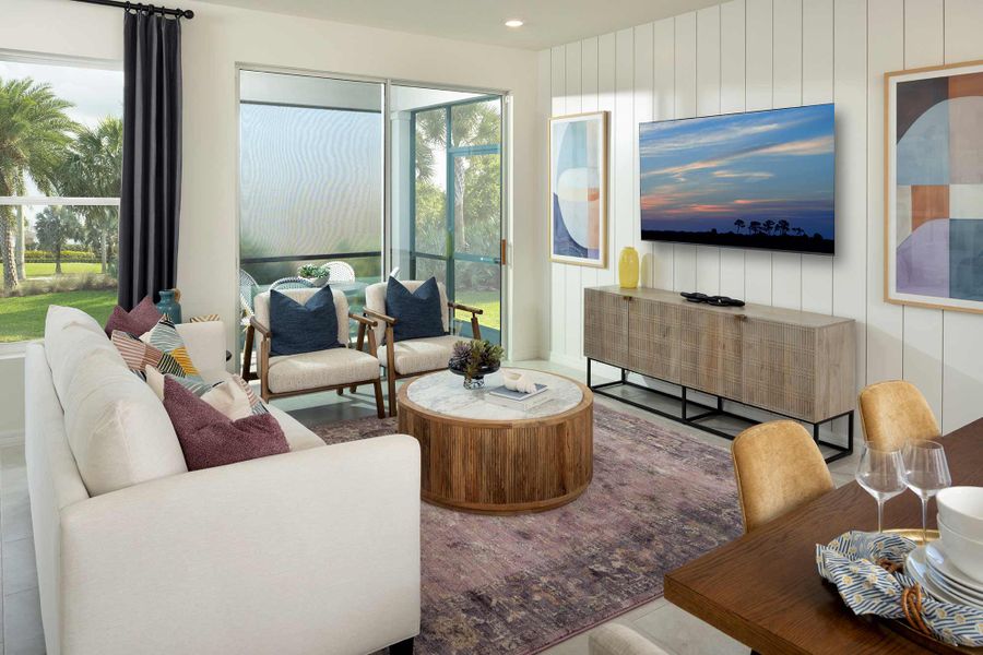 Furnished interior view inside a new home in Waterset Townhomes, Apollo Beach (Image 7).