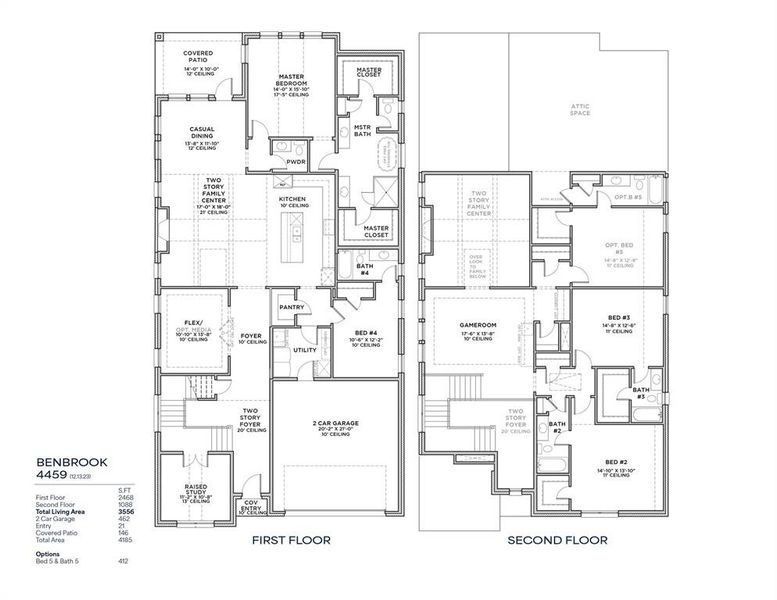 2D floor plan layout of this home in Hillside Village, Celina, TX (Image 5).