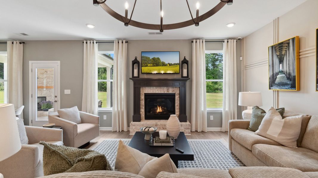 Representative furnished interior of a home built from the Meridian II by DRB Homes in Copperfield, Locust Grove (Image 15).