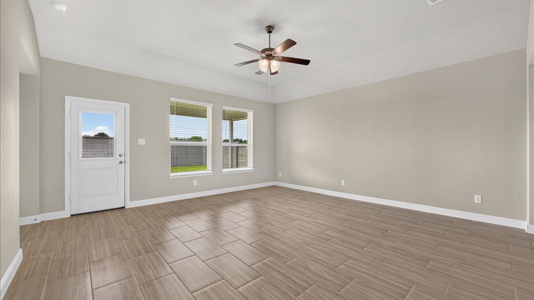 Representative unfurnished interior of a home built from the Hackberry by D.R. Horton in Treeline, Justin (Image 19). Representative unfurnished interior of a home built from the Hackberry by D.R. Horton in Treeline, Justin (Image 19).
