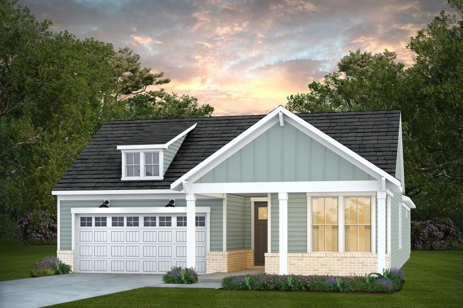 Representative exterior photo of a completed home built from the Palmary by Del Webb in Del Webb Carolina Ridge, Midland, NC (Image 18).