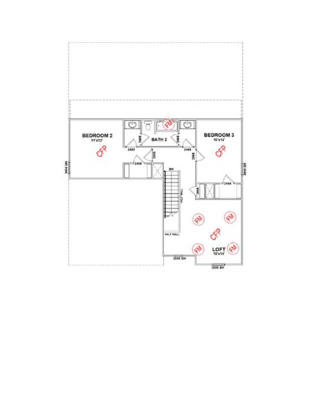2D floor plan layout of this home in The Grove at Harrison Glen, Lenoir City, TN (Image 5).