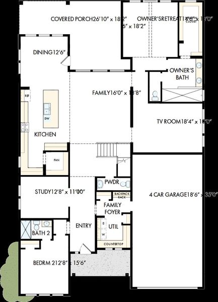 2D floor plan layout of this home in Walden Creek – Summit Collection, Montgomery, TX (Image 3).