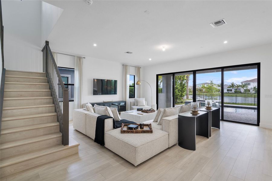 Furnished interior view inside a new home in Solana Bay at Avenir, Palm Beach Gardens (Image 9). Furnished interior view inside a new home in Solana Bay at Avenir, Palm Beach Gardens (Image 9).