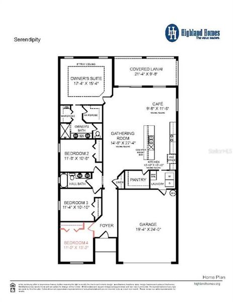 2D floor plan layout of this home in Geneva Landings, Davenport, FL (Image 2).