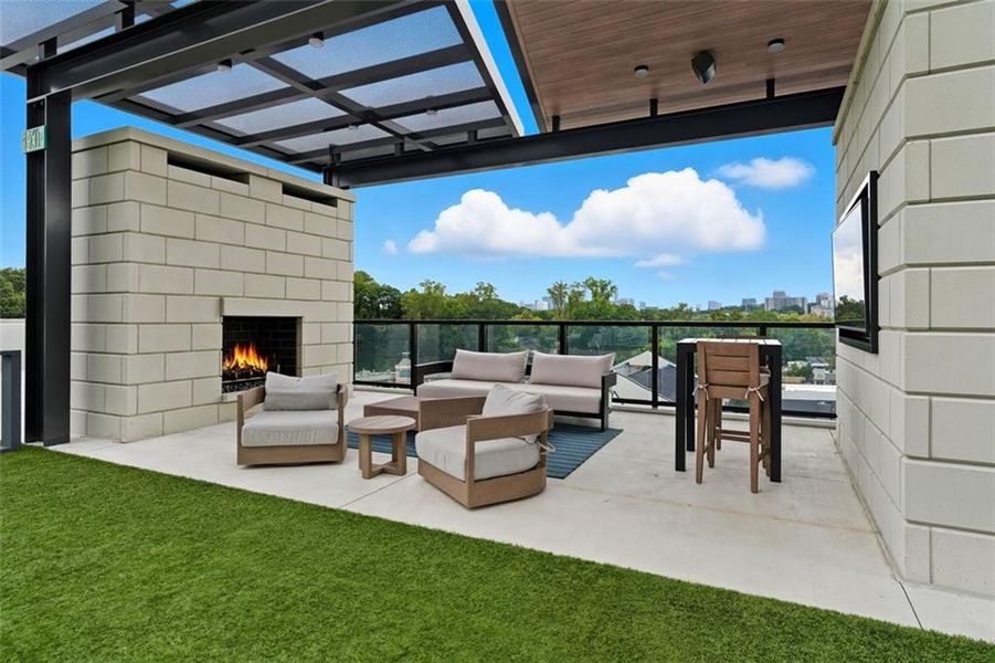 Exterior details and patio area of a home in The Dillon Buckhead, Atlanta (Image 2).