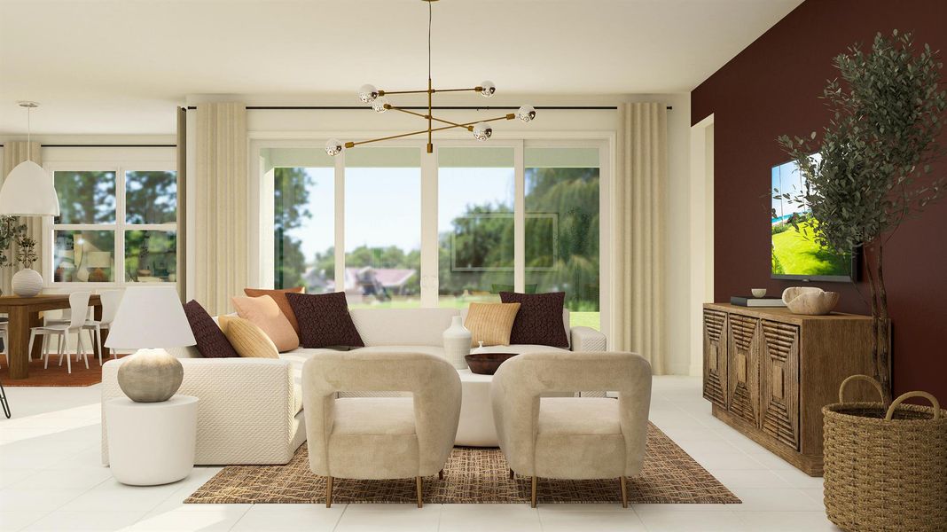 Furnished interior view inside a new home in , The Acreage (Image 13). Furnished interior view inside a new home in , The Acreage (Image 13).