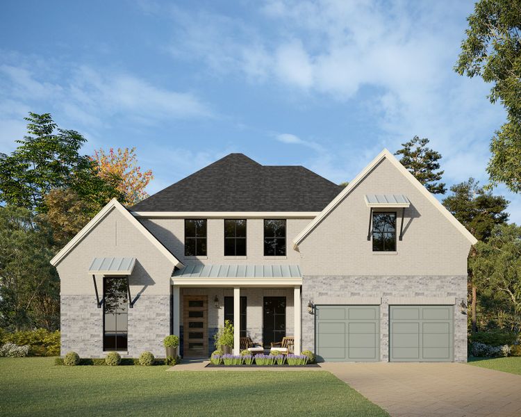 Plan 1641 Elevation C w/ Stone