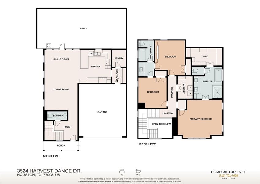 2D floor plan layout of this home in Timbergrove Trails, Houston, TX (Image 5).