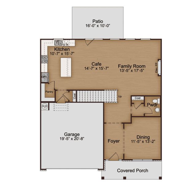 2D floor plan layout for the Lakewood by McKinley Homes in Highland Park, Stonecrest, GA (Image 3).