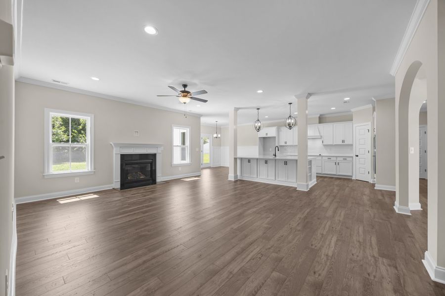 Representative unfurnished interior of a home built from the Albemarle by Bill Clark Homes in Kennedy's Crossing, Grimesland (Image 29). Representative unfurnished interior of a home built from the Albemarle by Bill Clark Homes in Kennedy's Crossing, Grimesland (Image 29).