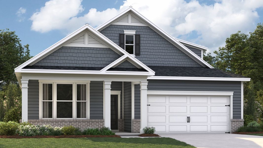 Representative exterior photo of a completed home built from the CLIFTON by D.R. Horton in Riverwood Gardens, Oakland, TN (Image 1).