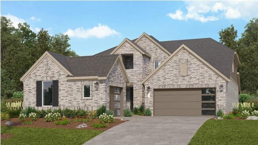 Front exterior of a new home in Kresston, Montgomery, TX, highlighting curb appeal (Image 1). Front exterior of a new home in Kresston, Montgomery, TX, highlighting curb appeal (Image 1).