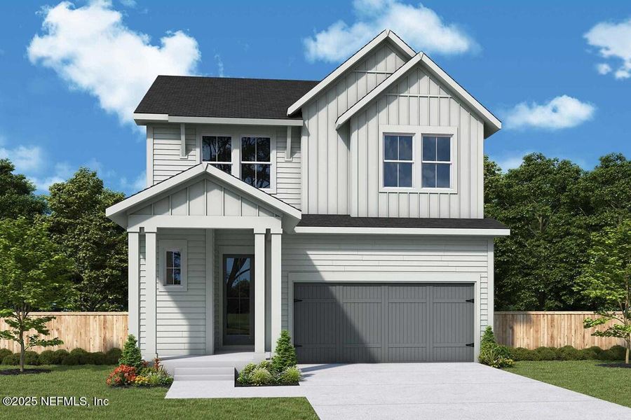 Front exterior of a new home in , Jacksonville, FL, highlighting curb appeal (Image 1). Front exterior of a new home in , Jacksonville, FL, highlighting curb appeal (Image 1).