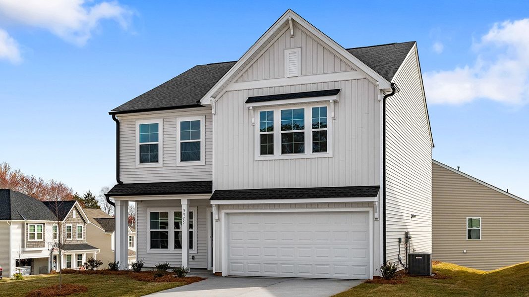 Front exterior of a new home in Hanes Lake, Winston-Salem, NC, highlighting curb appeal (Image 21).