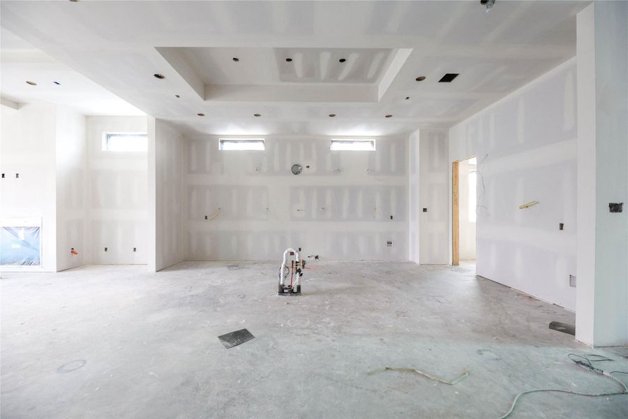 Chefs Kitchen will have a quartz island, 48" Viking Appliances, custom site-built cabinetry, a Skullery around the corner with 2nd dishwasher & 2nd sink. *Construction Progress photo taken 4/1/26