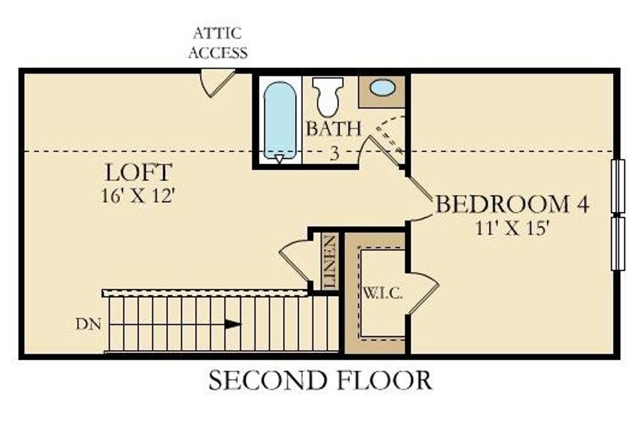 2D floor plan layout of this home in Carnes Crossroads: Villas Collection, Summerville, SC (Image 3).
