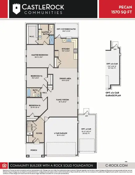 2D floor plan layout for the Pecan by CastleRock Communities in The Canopies, Splendora, TX (Image 3).