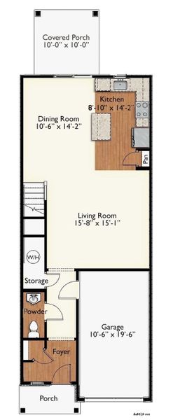 2D floor plan layout of this home in Reidville Town Center, Reidville, SC (Image 3).