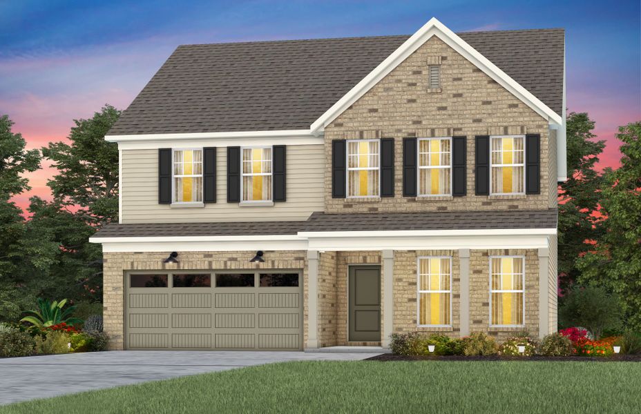 Representative exterior photo of a completed home built from the Marshall by Pulte Homes in Michaux Gardens, Belmont, NC (Image 27). Representative exterior photo of a completed home built from the Marshall by Pulte Homes in Michaux Gardens, Belmont, NC (Image 27).