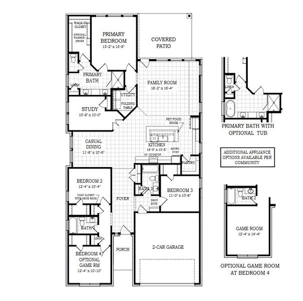 2D floor plan layout for the Hampton 50′ by Chesmar Homes in Prominence – Now Selling, San Antonio, TX (Image 3). 2D floor plan layout for the Hampton 50′ by Chesmar Homes in Prominence – Now Selling, San Antonio, TX (Image 3).