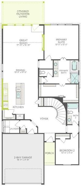 2D floor plan layout of this home in Pecan Ridge, Fulshear, TX (Image 3).