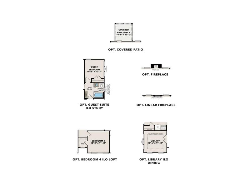 2D floor plan layout for the The Willow B at Wehunt Meadows by Davidson Homes LLC in Wehunt Meadows, Hoschton, GA (Image 6).