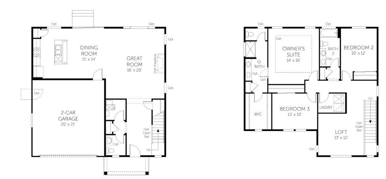 2D floor plan layout for the Antero - Homesites by Dream Finders Homes in Trevenna, Windsor, CO (Image 5). 2D floor plan layout for the Antero - Homesites by Dream Finders Homes in Trevenna, Windsor, CO (Image 5).