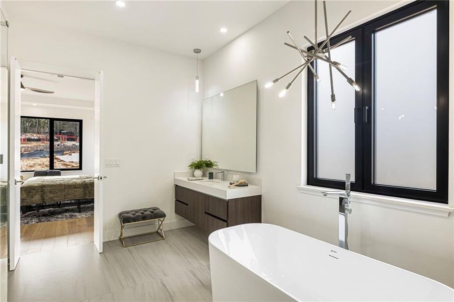 Furnished interior view inside a new home in , Suwanee (Image 75).