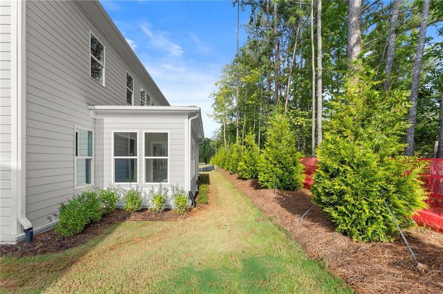 Exterior details and patio area of a home in Hillgrove Preserve, Powder Springs (Image 30).