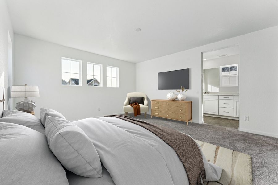Furnished interior view inside a new home in The Aurora Highlands, Aurora (Image 8).
