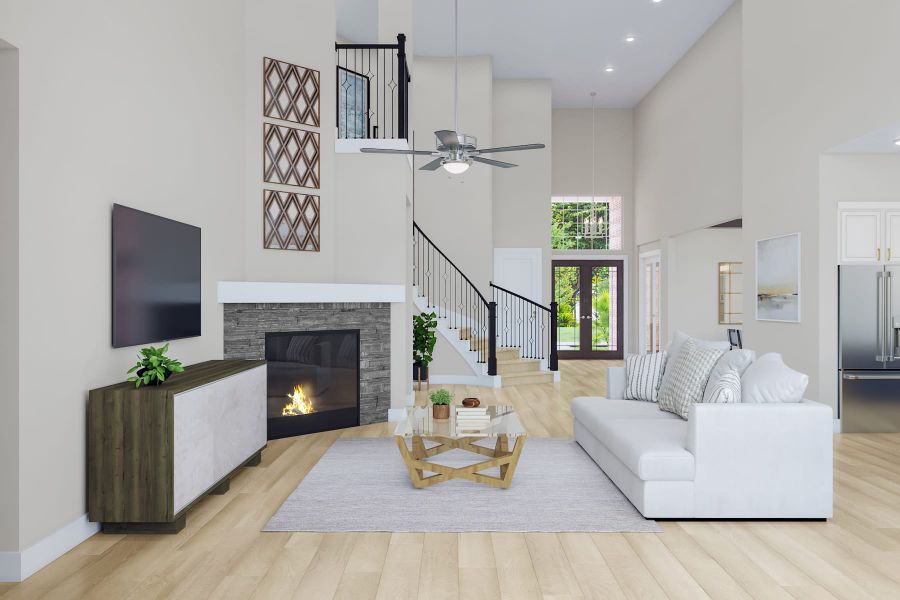 Representative furnished interior of a home built from the Trieste by Tri Pointe Homes in Woodson’s Reserve, Spring (Image 30).