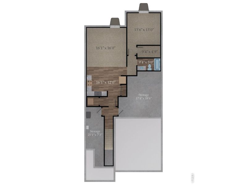 2D floor plan layout of this home in Wilson Commons, Loveland, CO (Image 4).