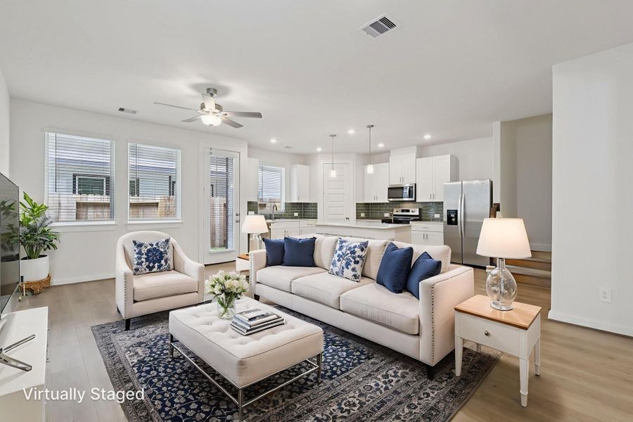 Furnished interior view inside a new home in Pinewood Trails - City Series, Atascocita (Image 13). Furnished interior view inside a new home in Pinewood Trails - City Series, Atascocita (Image 13).