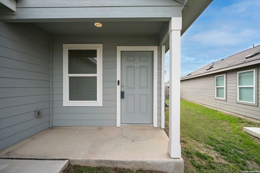 Exterior details and patio area of a home in Waterwheel, San Antonio (Image 4).