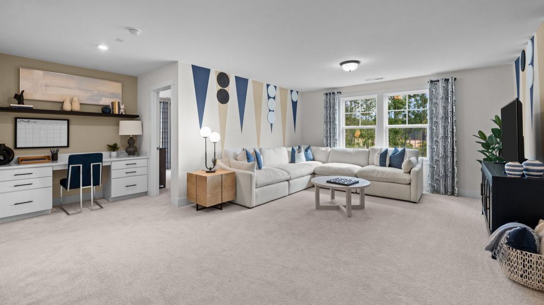 Representative furnished interior of a home built from the Jordan by DRB Homes in Farms at Bellingham, Mooresville (Image 12). Representative furnished interior of a home built from the Jordan by DRB Homes in Farms at Bellingham, Mooresville (Image 12).