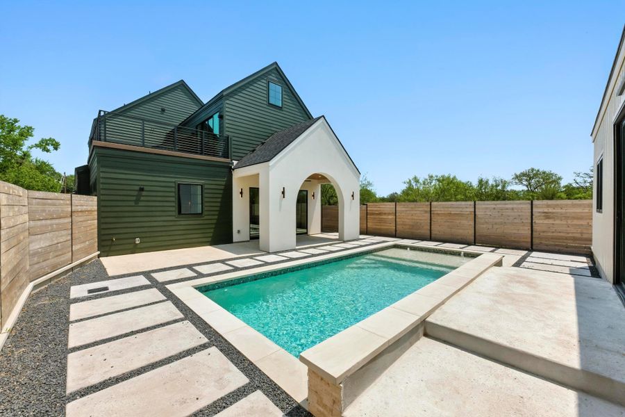 Front exterior of a new home in , Austin, TX, highlighting curb appeal (Image 25). Front exterior of a new home in , Austin, TX, highlighting curb appeal (Image 25).