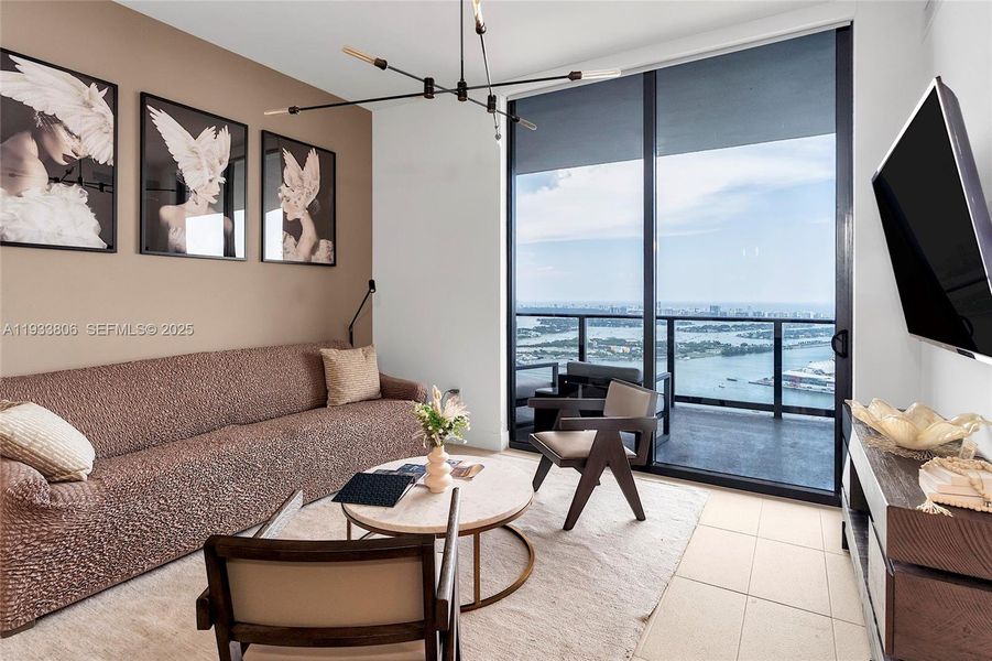 Furnished interior view inside a new home in , Miami (Image 30).