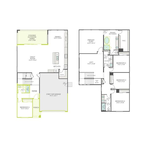 2D floor plan layout of this home in Terraza, San Tan Valley, AZ (Image 4). 2D floor plan layout of this home in Terraza, San Tan Valley, AZ (Image 4).