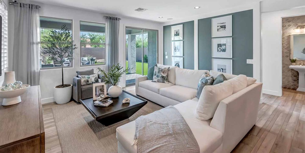 Furnished interior view inside a new home in Icon at Thunderbird, Glendale (Image 18). Furnished interior view inside a new home in Icon at Thunderbird, Glendale (Image 18).