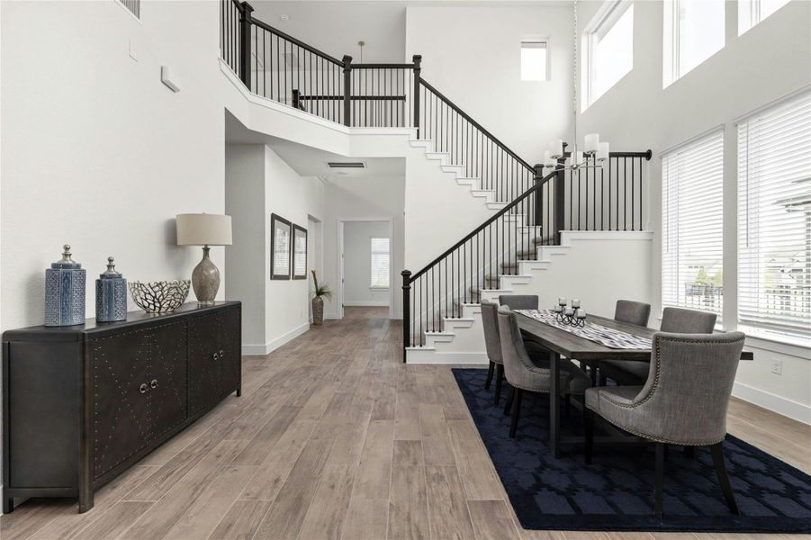 Furnished interior view inside a new home in Rough Hollow, Lakeway (Image 14).