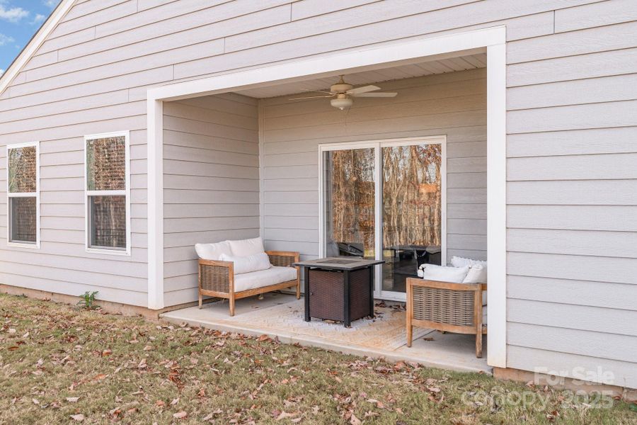 Exterior details and patio area of a home in , Troutman (Image 24).