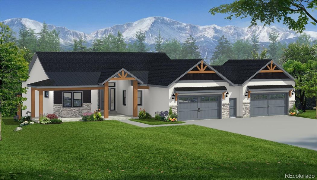 Front exterior of a new home in , Colorado Springs, CO, highlighting curb appeal (Image 4).