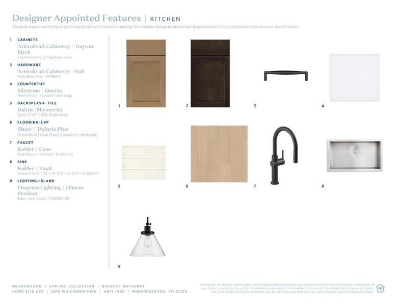 Sample of building materials used in homes in Meadowlark, Murfreesboro (Image 8).