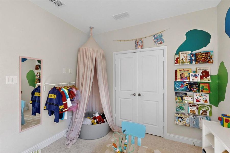 Game room featuring carpet floors and lofted ceiling Game room featuring carpet floors and lofted ceiling
